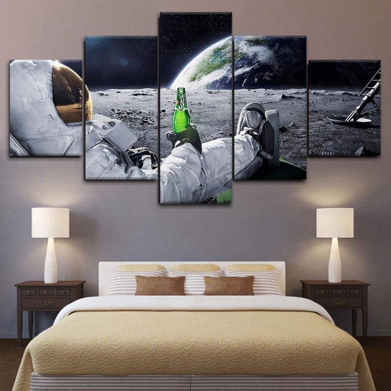 4222020-CV-26 Lost In Space Astronaut Drinking Movie 5 pièces Peinture sur Toile Impression sur Toile Toile Art