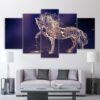 4222020-CV-8 Beautiful Horse From The Water 5 pièces Peinture sur Toile Impression sur Toile Toile Art