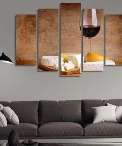 4222020-CV-35 Cake And Wine Kitchen Stück Leinwand Bilder Bedrucken Wandbilder HD-Drucke Kunst Poster Rahmen