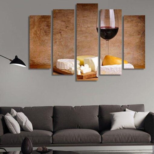 4222020-CV-35 Cake And Wine Kitchen Stück Leinwand Bilder Bedrucken Wandbilder HD-Drucke Kunst Poster Rahmen