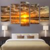 4222020-CV-53 Sunrise Morning Landscape 5 pièces Peinture sur Toile Impression sur Toile Toile Art