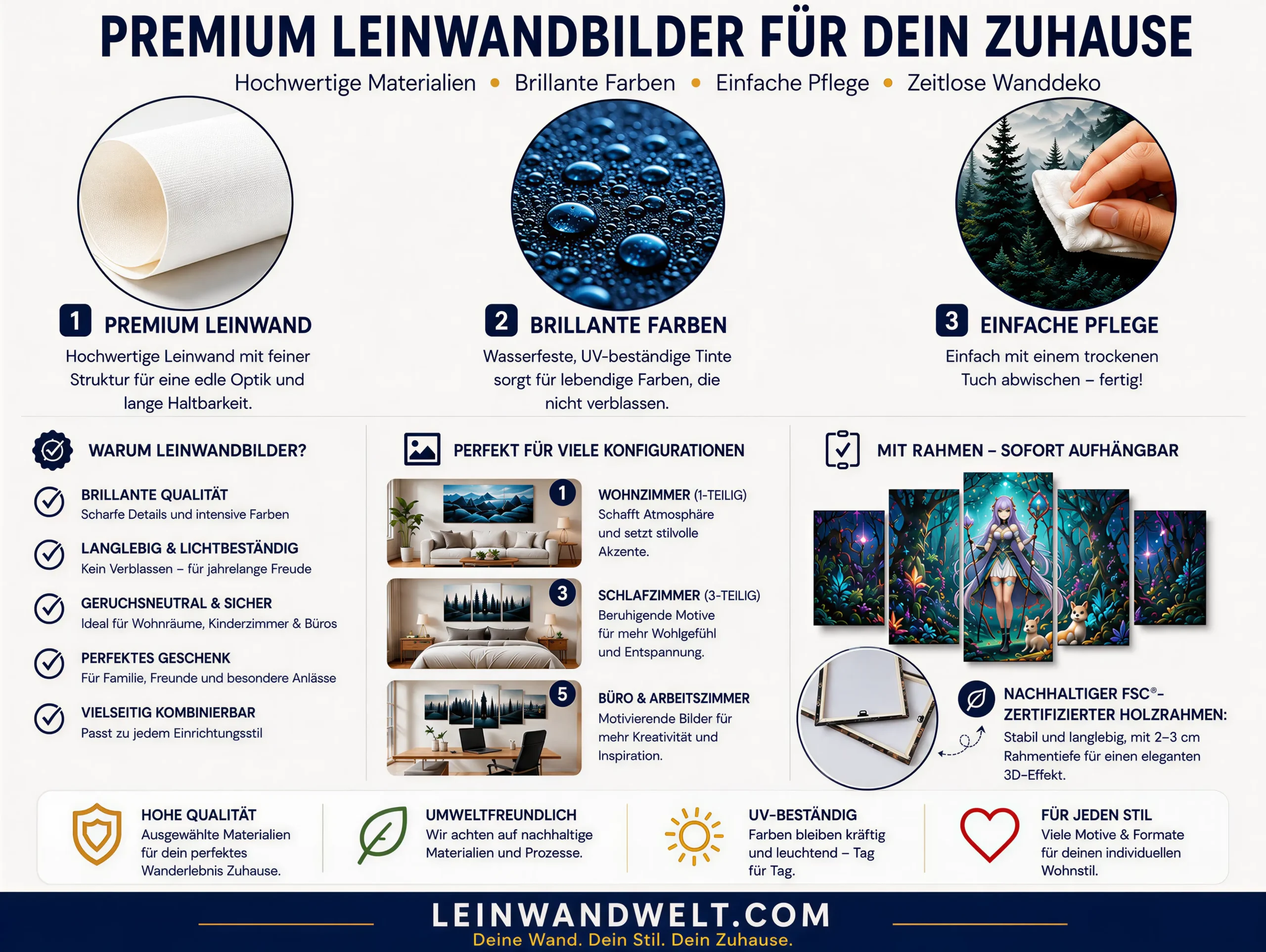 Qualität und Verarbeitung der Leinwandbilder von Leinwandwelt