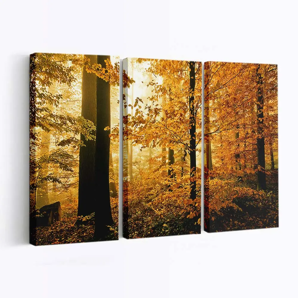 Buntes Herbstlaub Leinwandbild