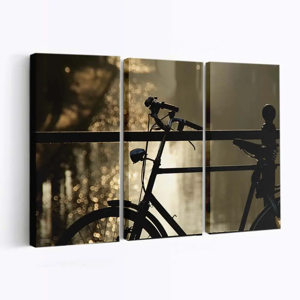Fahrrad Im Herbst Mit Bokeh-Effekt Leinwandbild