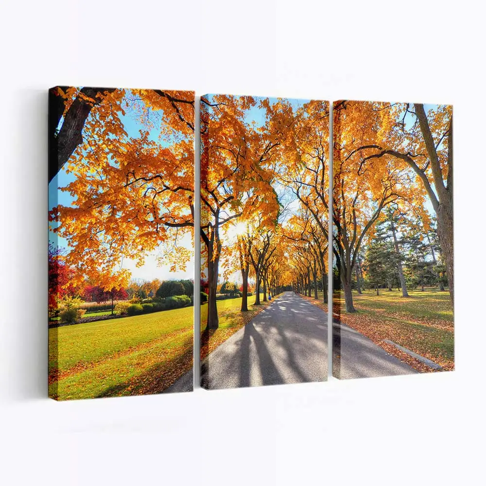 Friedliche Herbstliche Parklandschaft Leinwandbild