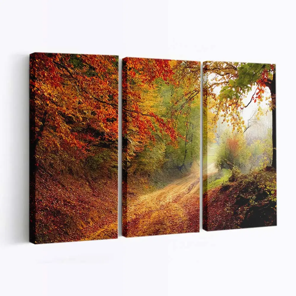 Leuchtend Gelbes Herbstlaub Leinwandbild