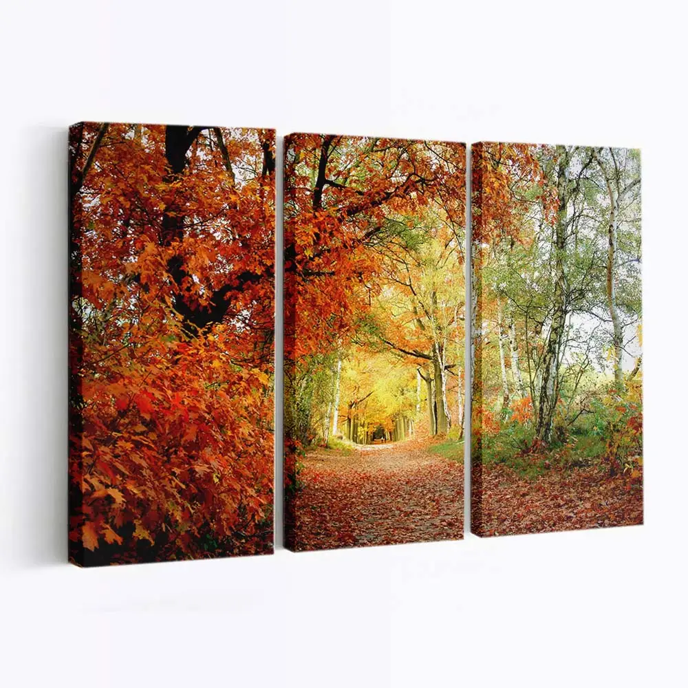 Leuchtend Rotes Herbstlaub Leinwandbild