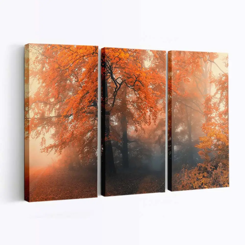 Leuchtende Herbstfarben In Der Natur Leinwandbild