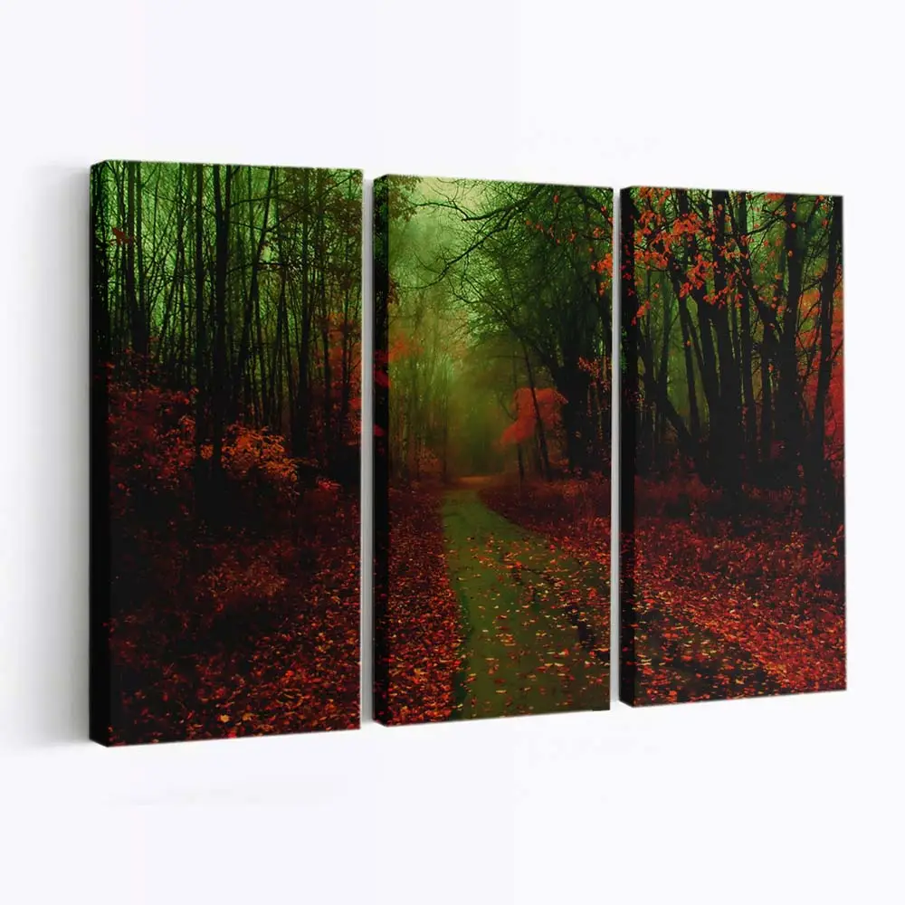 Neblige Friedliche Herbstlandschaft Leinwandbild