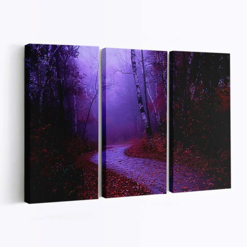 Nebliger Herbstmorgenspaziergang Leinwandbild