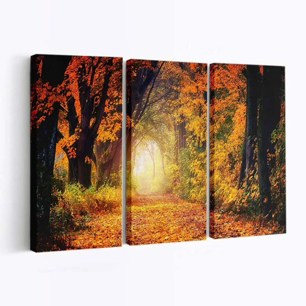 Schöner Herbstlicher Baumtunnel Leinwandbild