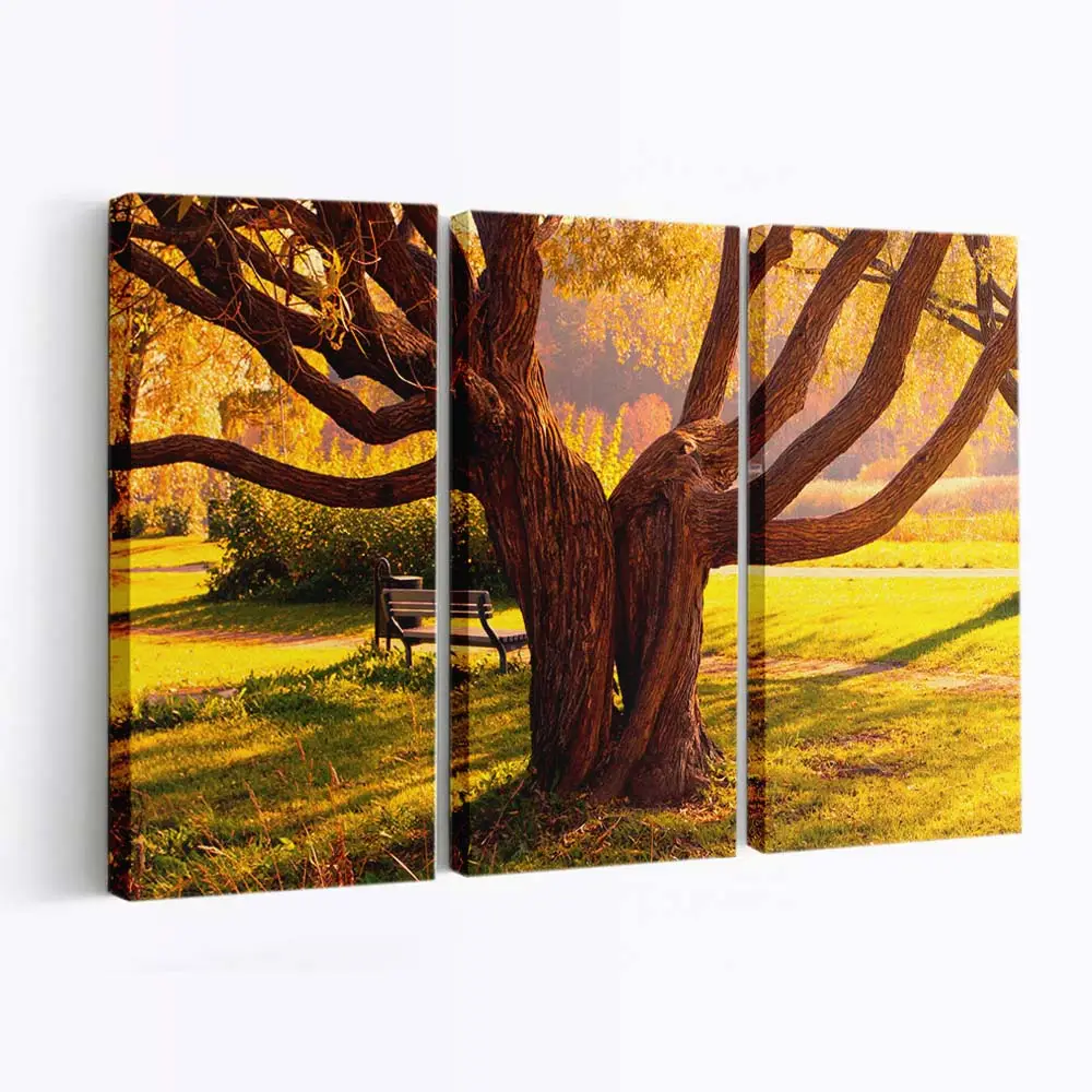 Zwillingsbume Im Herbst Leinwandbild