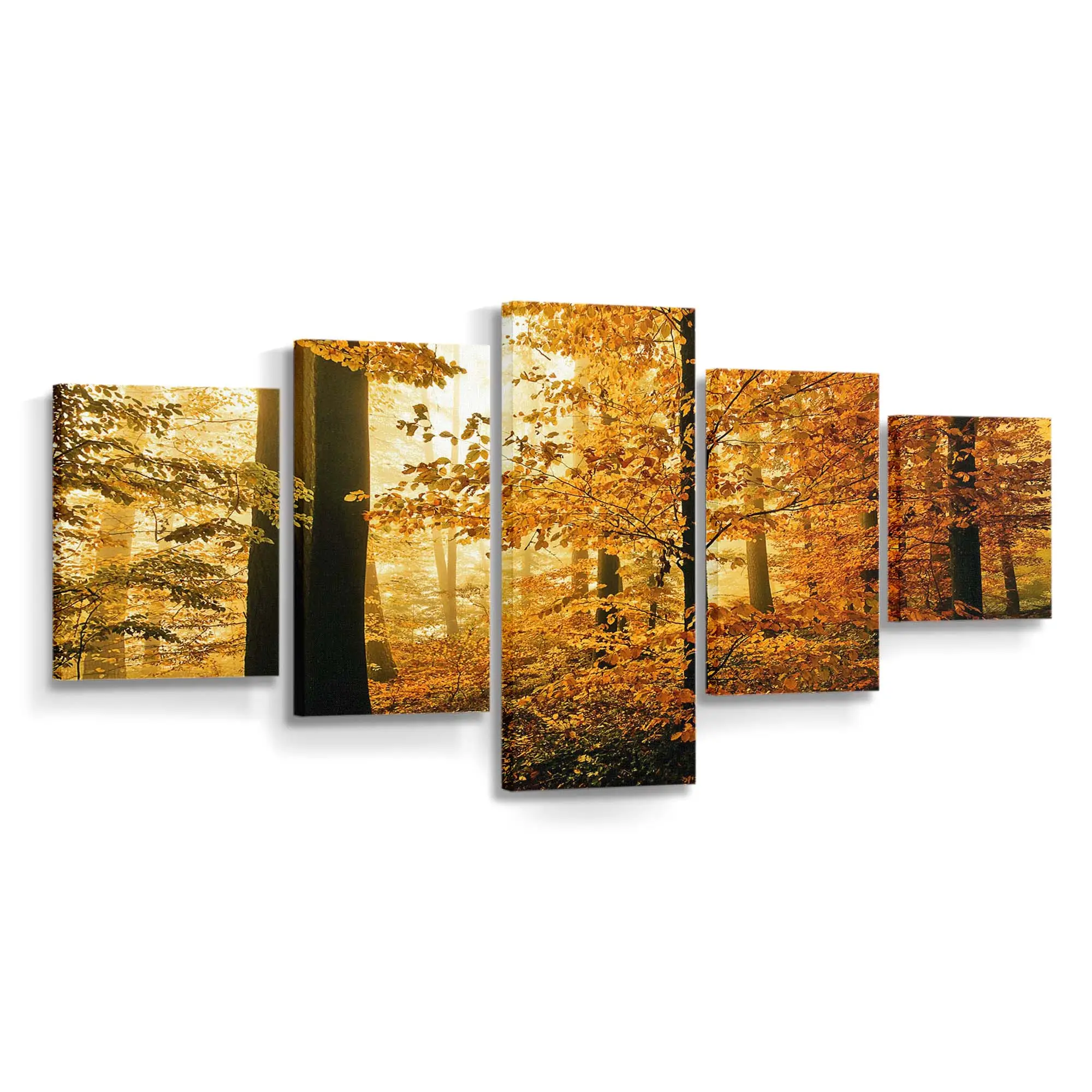 Buntes Herbstlaub Leinwandbild