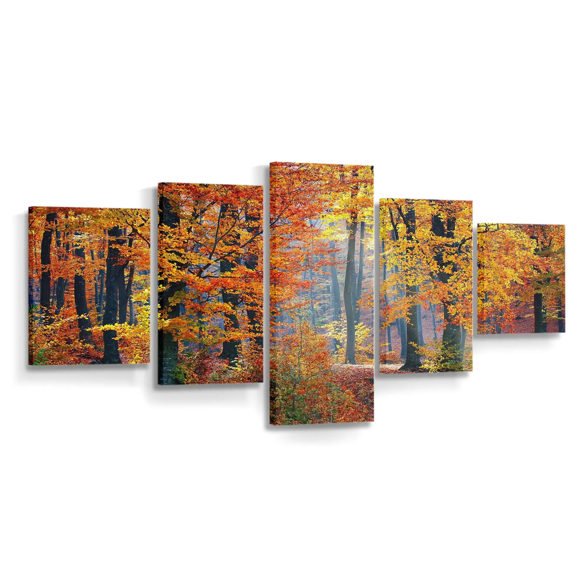 Detaillierte Farben Des Herbstlaubs Leinwandbild