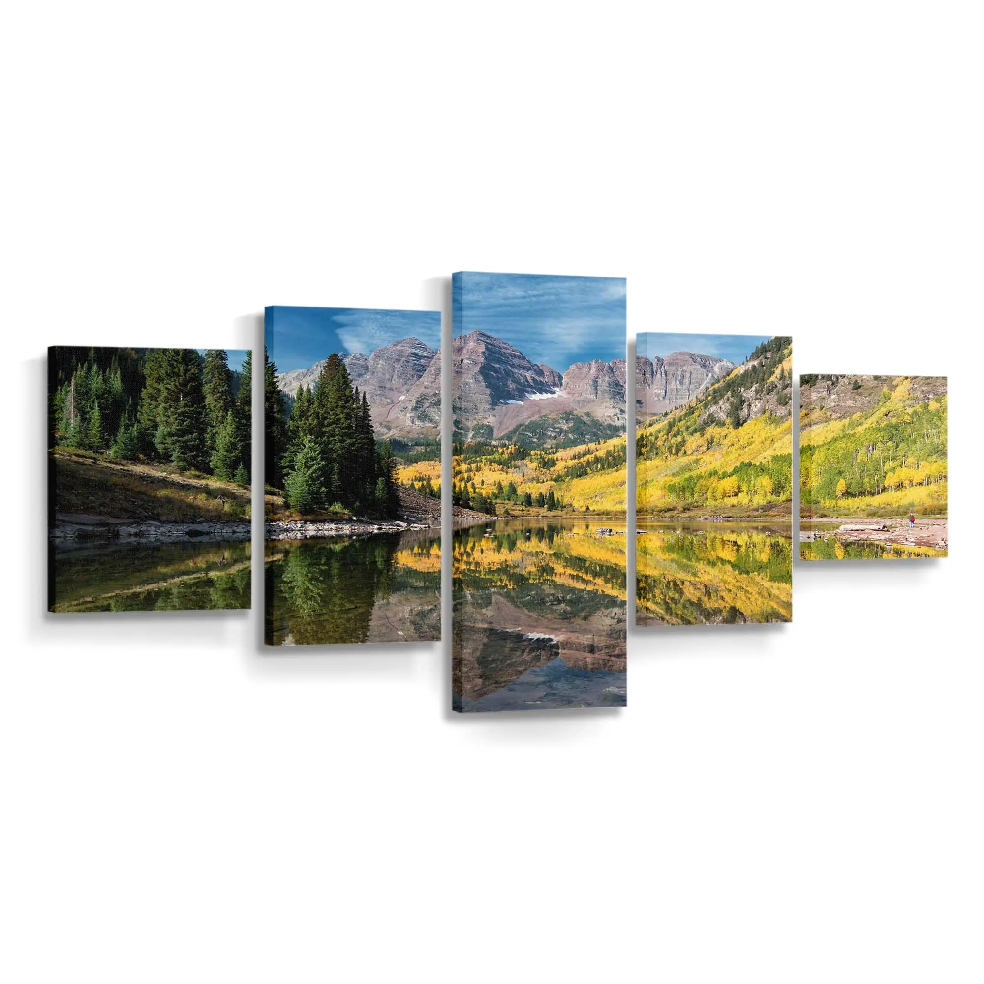 Espen Am Maroon Lake In Colorado Leinwandbild