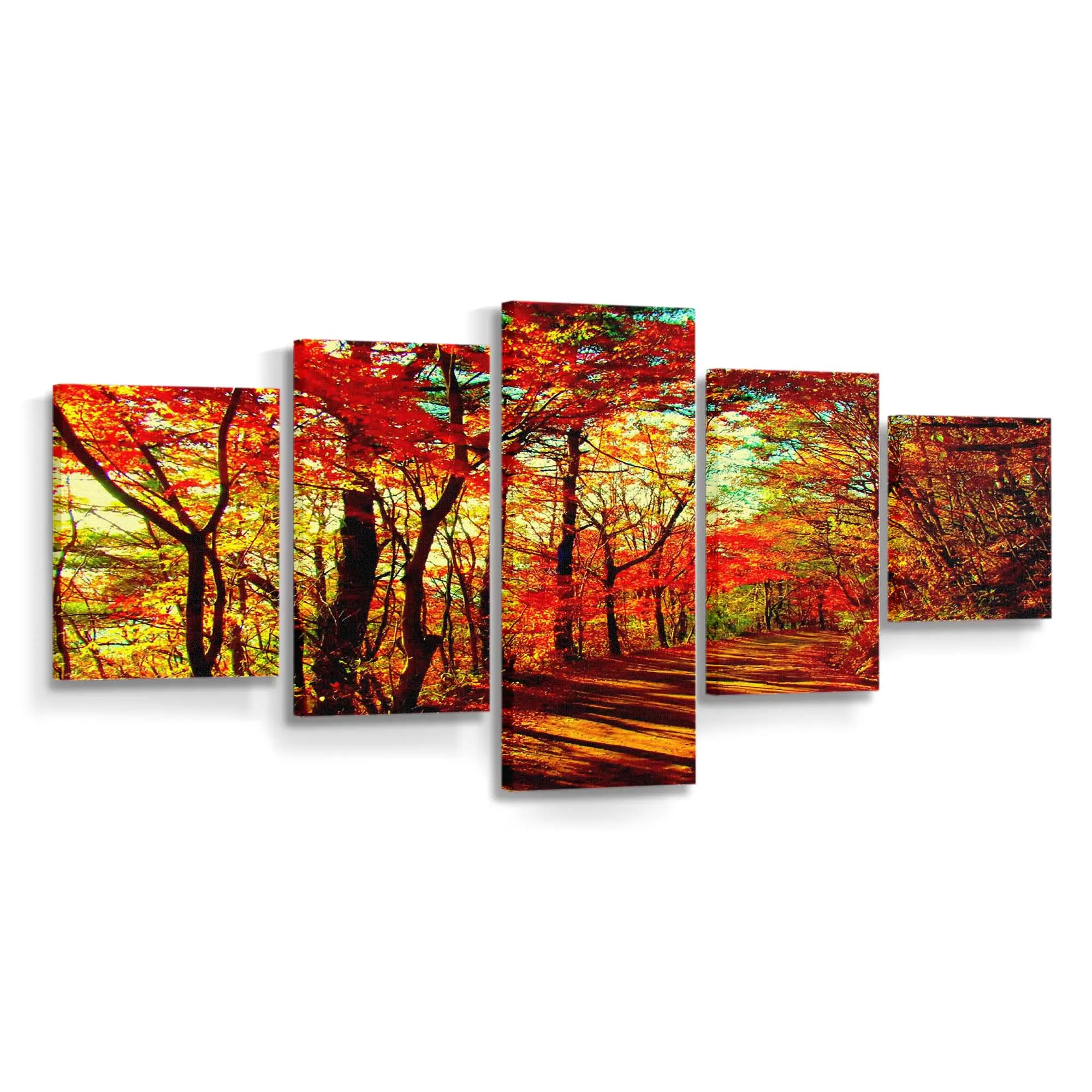 Goldenes Laub Im Herbstwald Leinwandbild