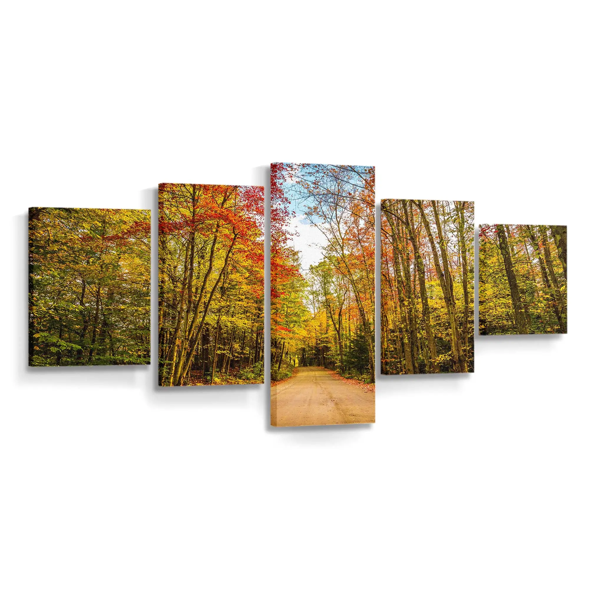 Herbstfarben Entlang Einer Reiseroute Leinwandbild