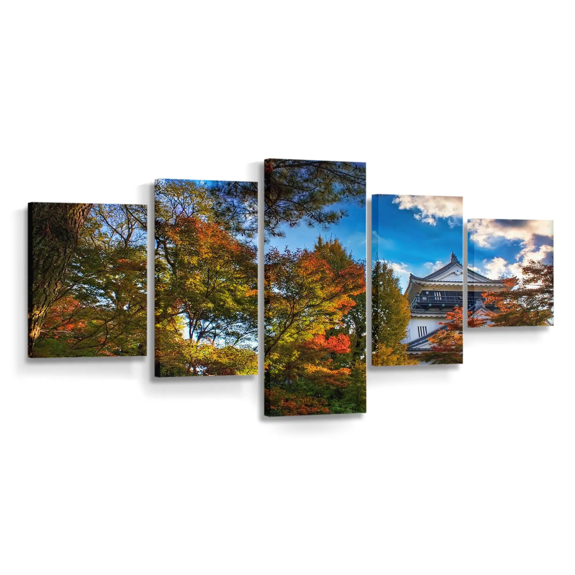 Japanische Burg Im Herbst Leinwandbild