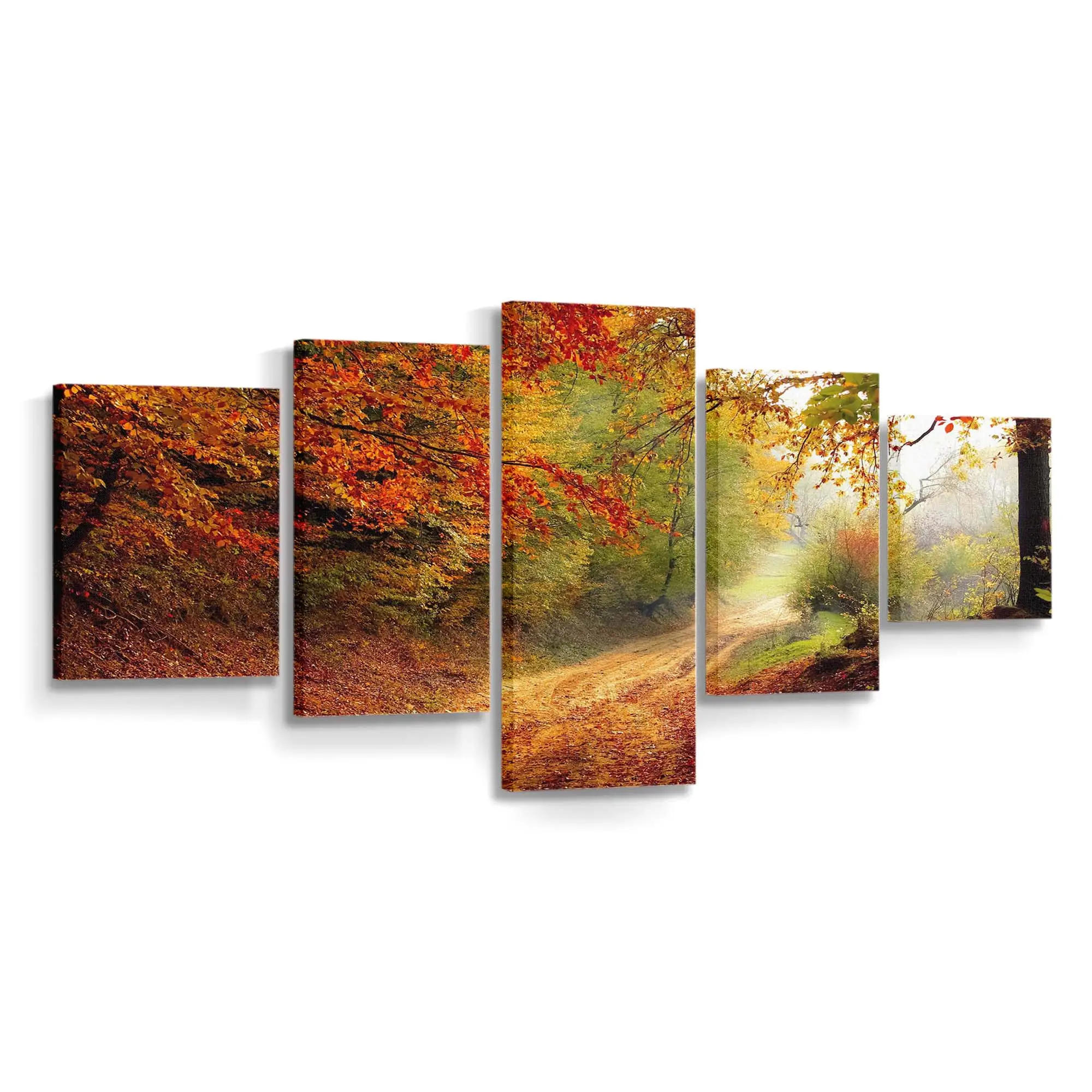 Leuchtend Gelbes Herbstlaub Leinwandbild