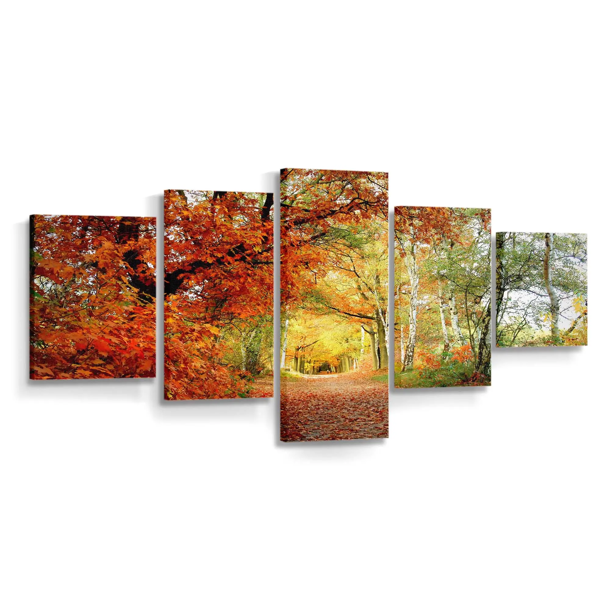 Leuchtend Rotes Herbstlaub Leinwandbild