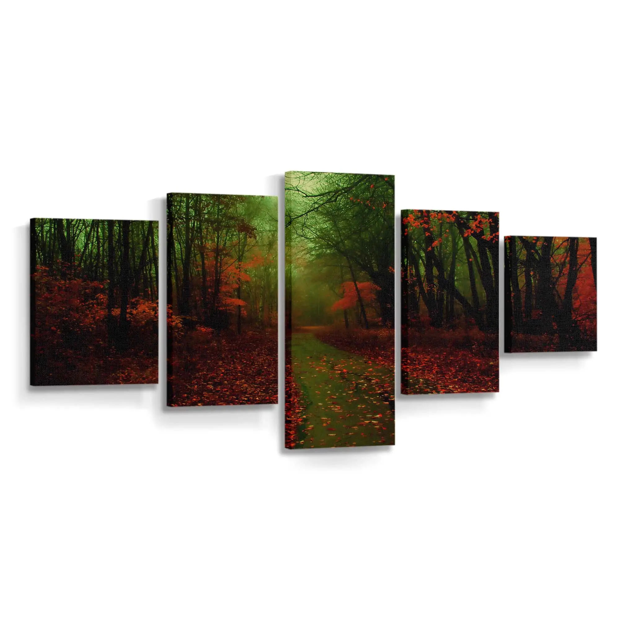 Neblige Friedliche Herbstlandschaft Leinwandbild