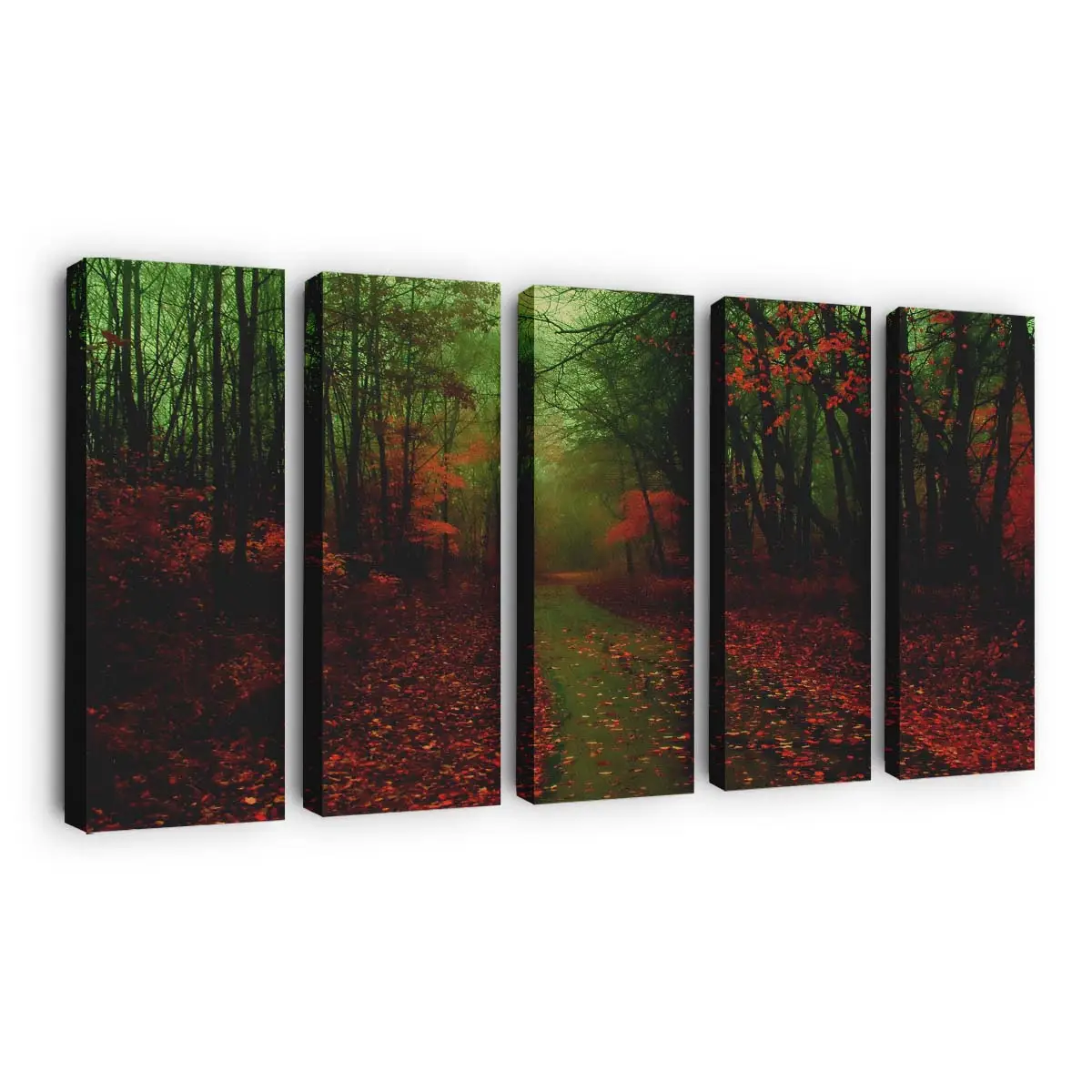 Neblige Friedliche Herbstlandschaft Leinwandbild