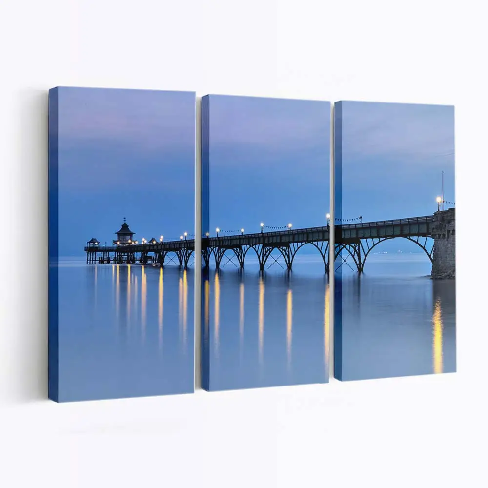 Clevedon Pier an der Küste in der Abenddämmerung Leinwandbild