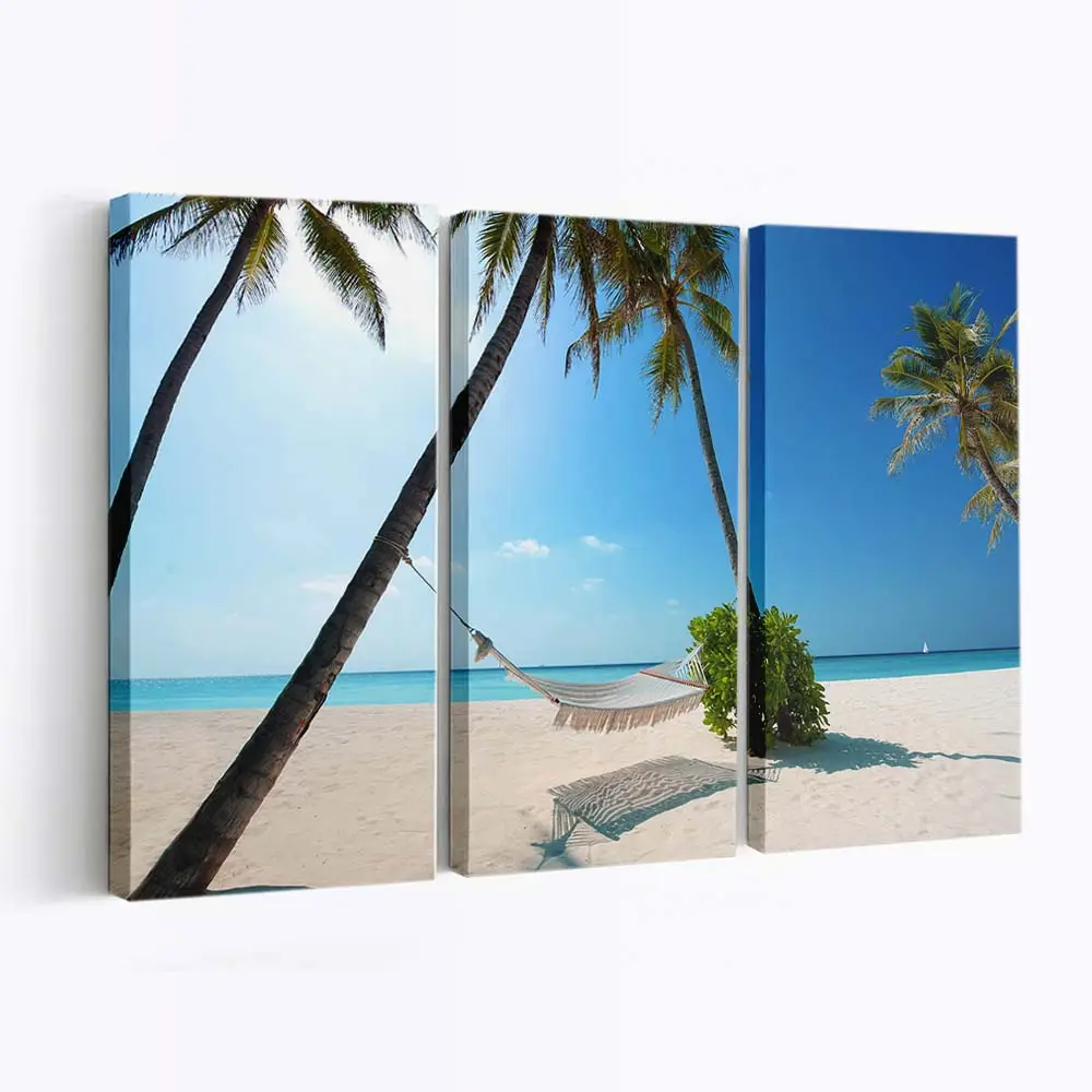 Hängematte an einem Tropischen Strand Leinwandbild