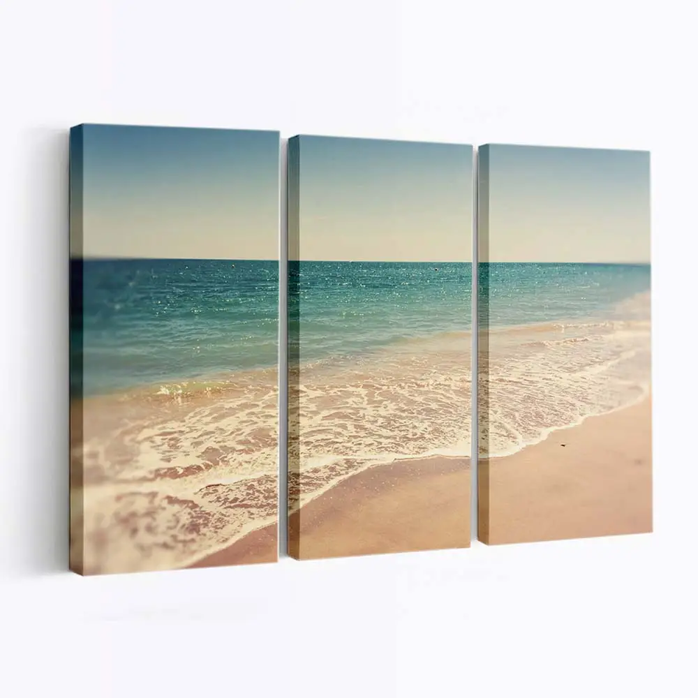 Helle Sommerliche Strandlandschaft am Meer Leinwandbild