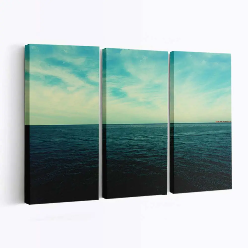 Klares Blaues Meerwasser und Horizont Leinwandbild