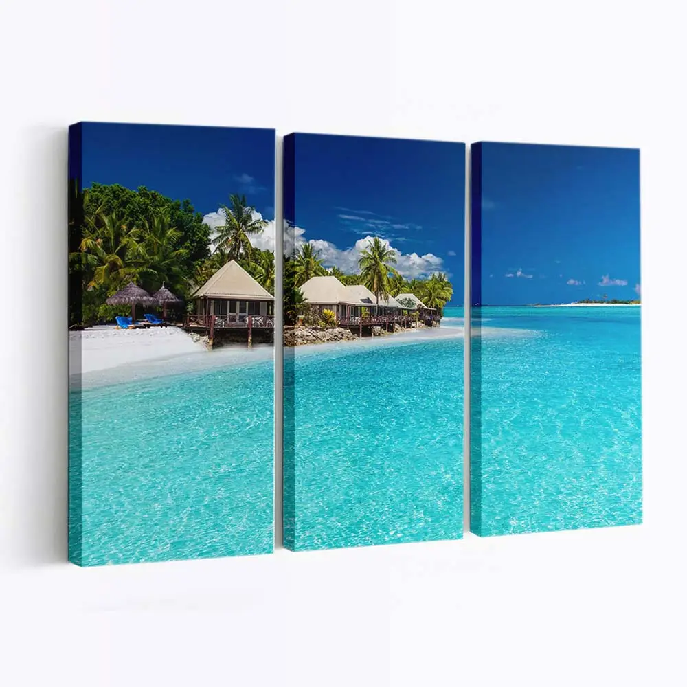 Kleines Paradies in einer Tropischen Strandlandschaft Leinwandbild