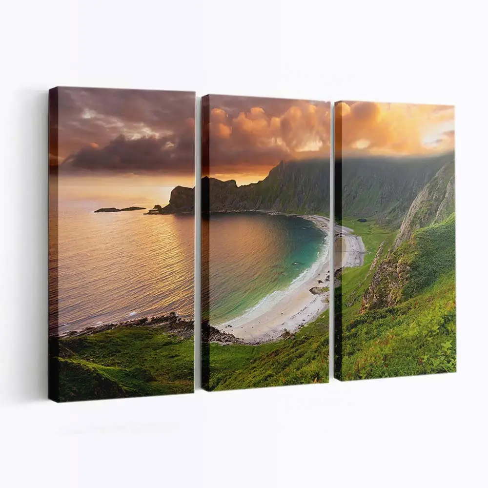 Meeresbucht und Strandufer Leinwandbild