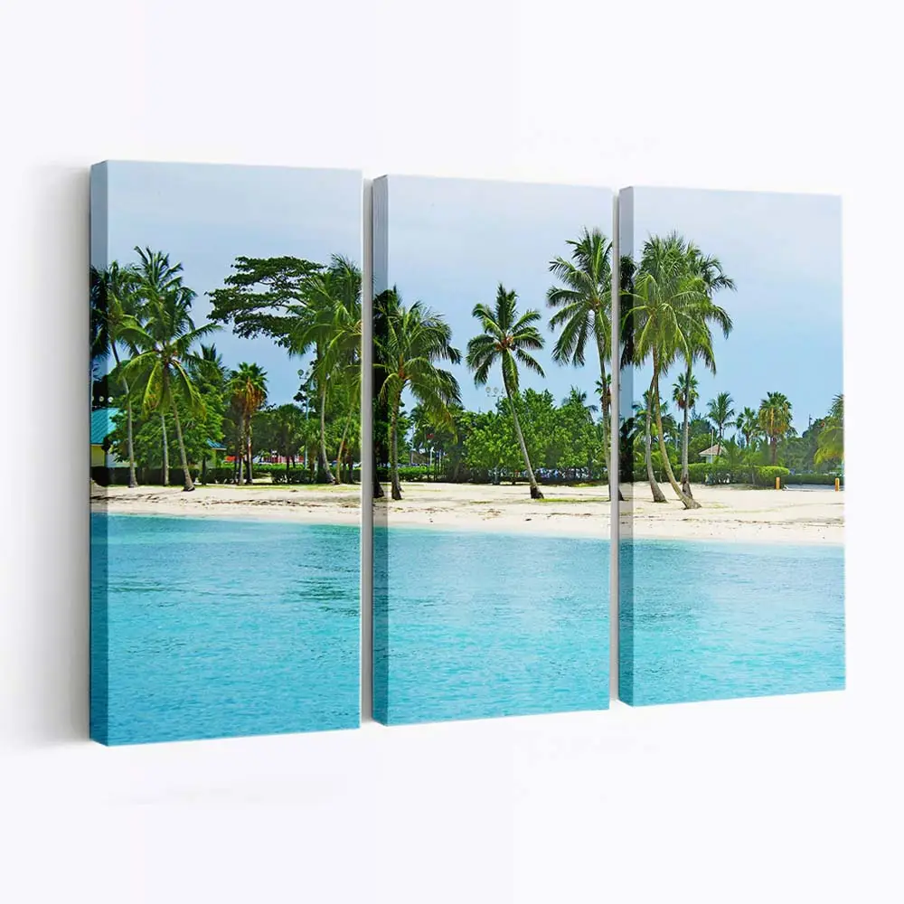 Sandstrandlandschaft der Bahamas Leinwandbild