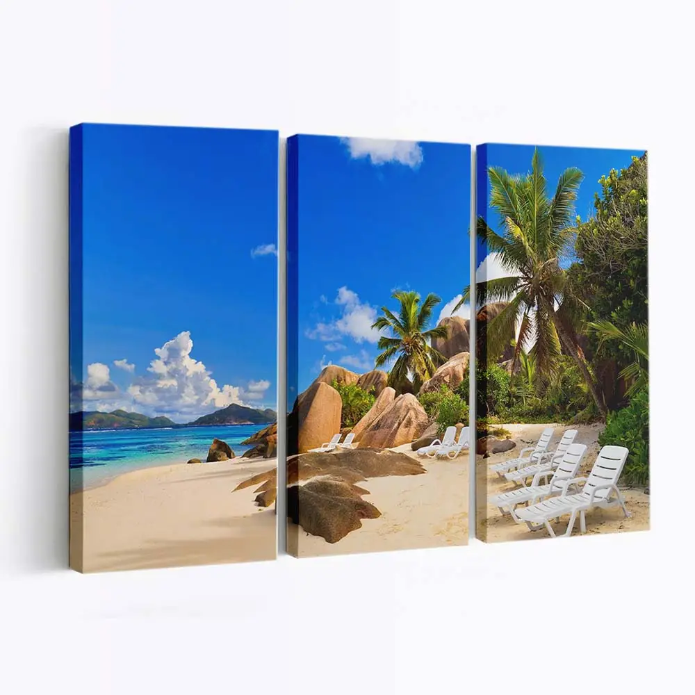 Strandlandschaft der Seychellen-Inseln Leinwandbild