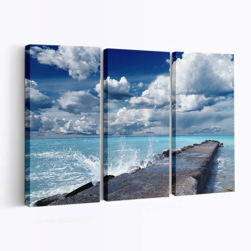 Meereslandschaft mit Endlosem Blauem Horizont Leinwandbild