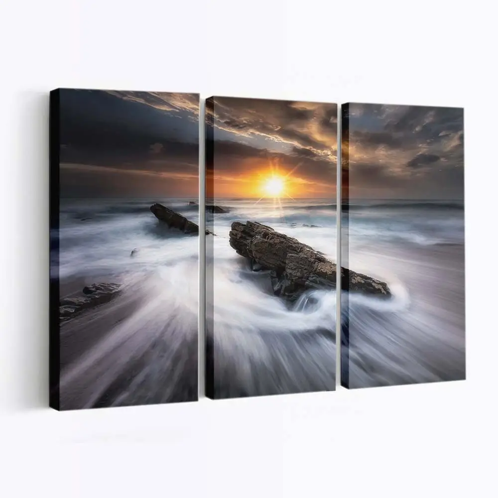 Küstenlandschaft am Strand von Cornwall Leinwandbild