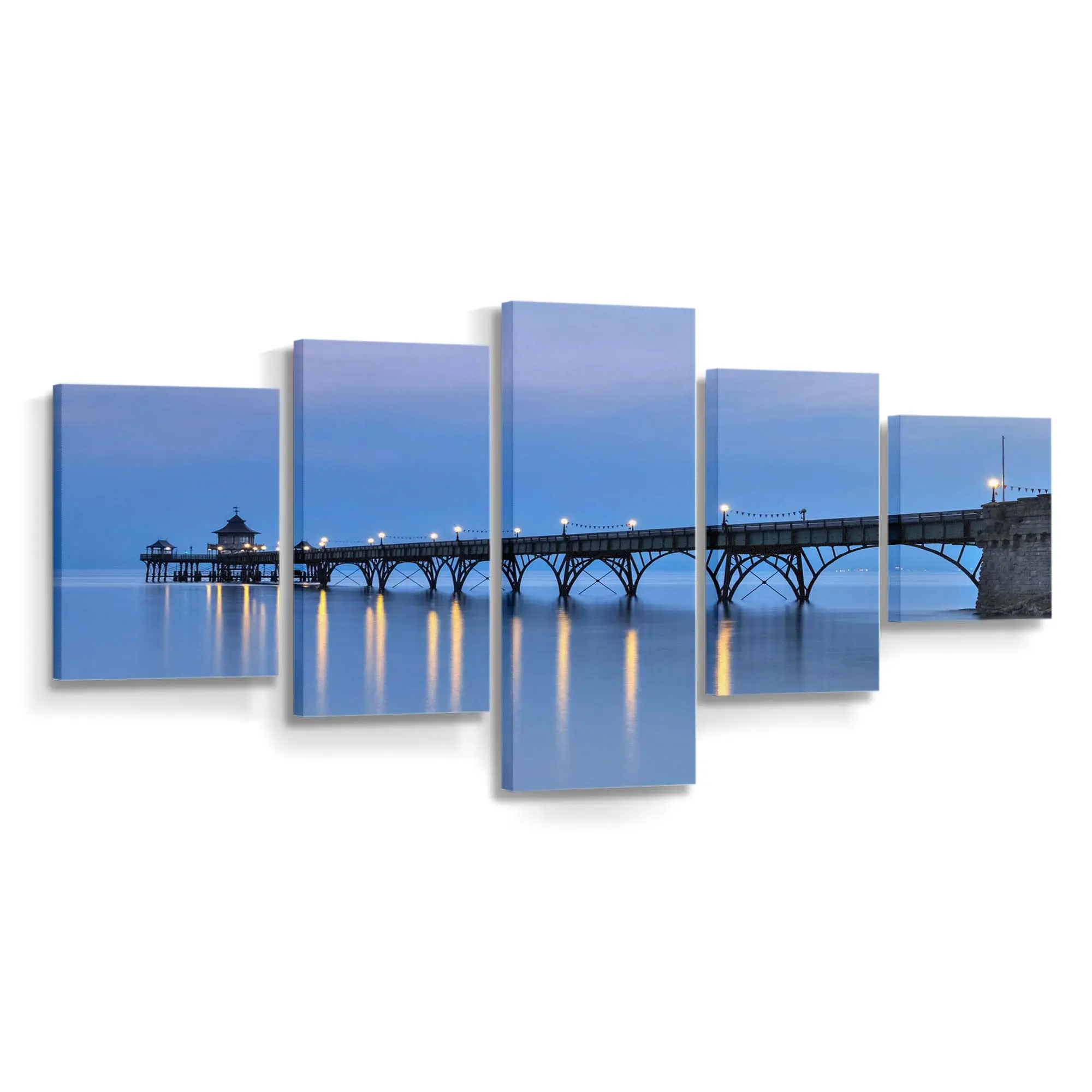 Clevedon Pier an der Küste in der Abenddämmerung Leinwandbild