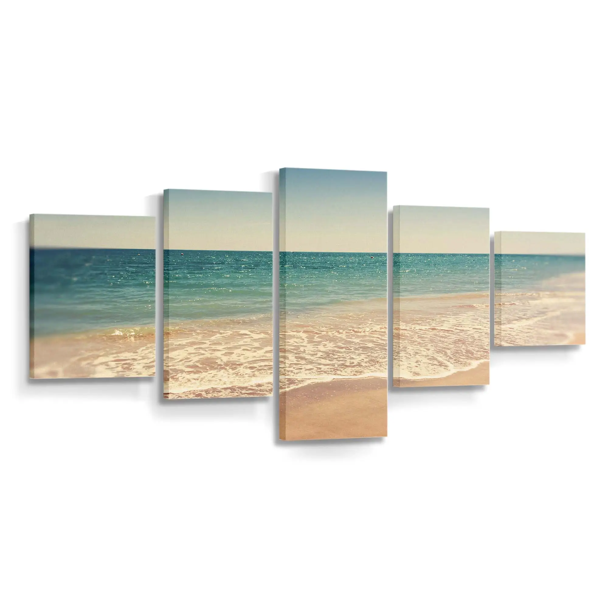 Helle Sommerliche Strandlandschaft am Meer Leinwandbild