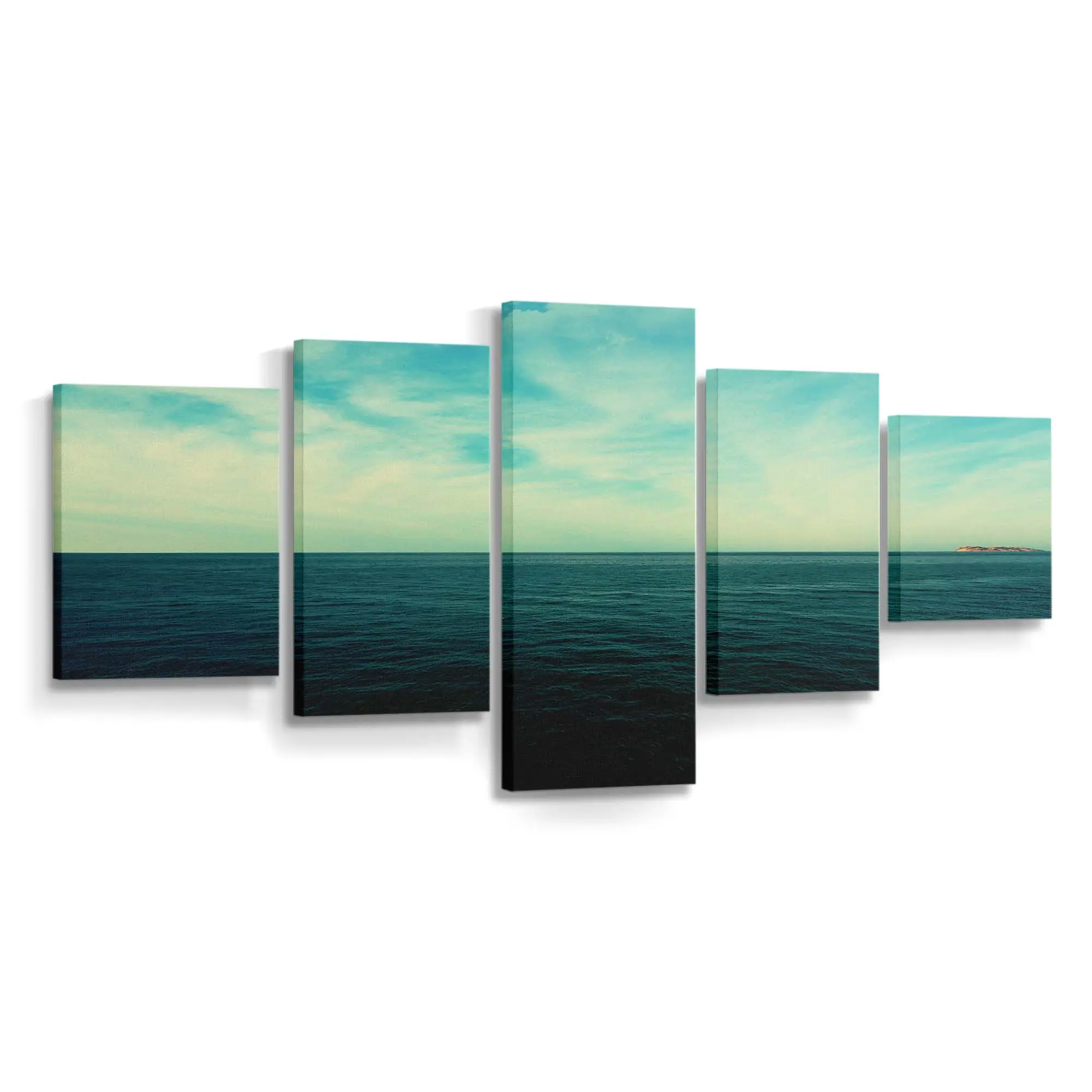 Klares Blaues Meerwasser und Horizont Leinwandbild