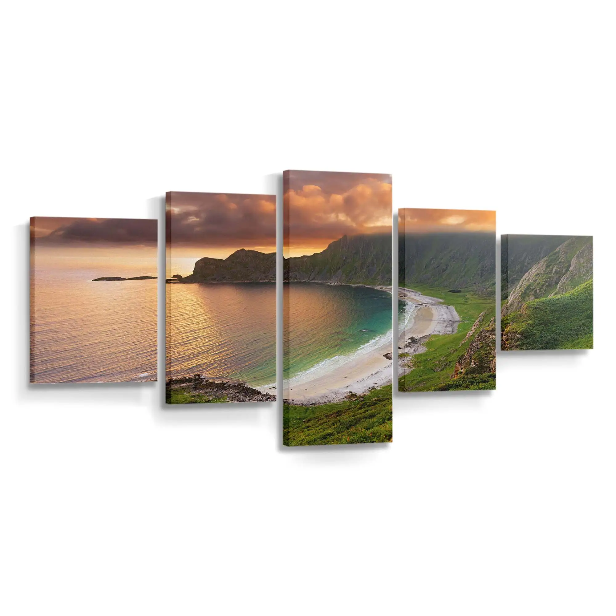 Meeresbucht und Strandufer Leinwandbild