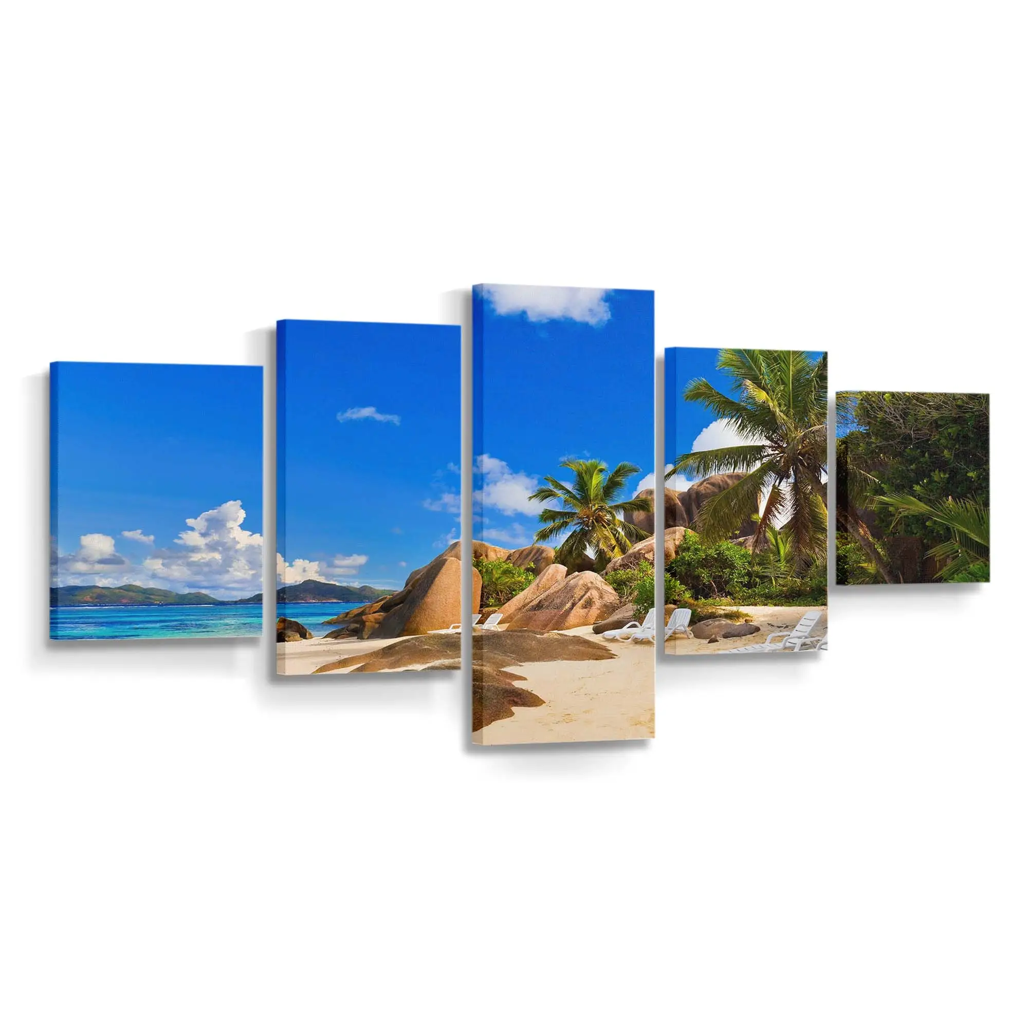 Strandlandschaft der Seychellen-Inseln Leinwandbild