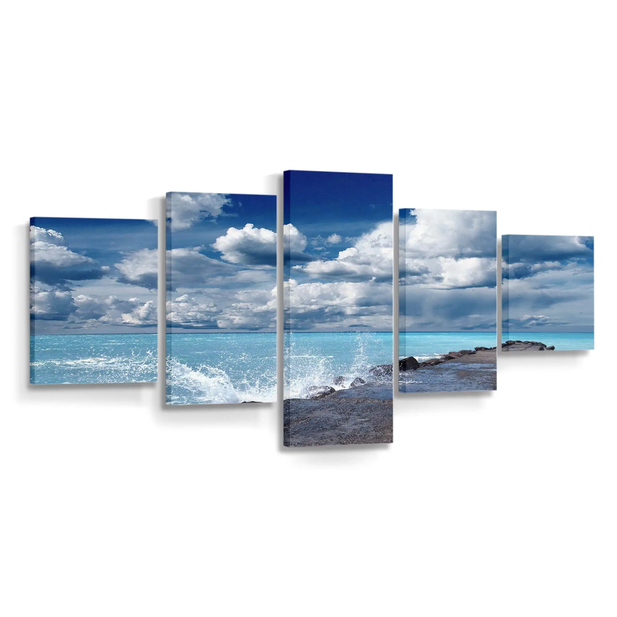 Meereslandschaft mit Endlosem Blauem Horizont Leinwandbild