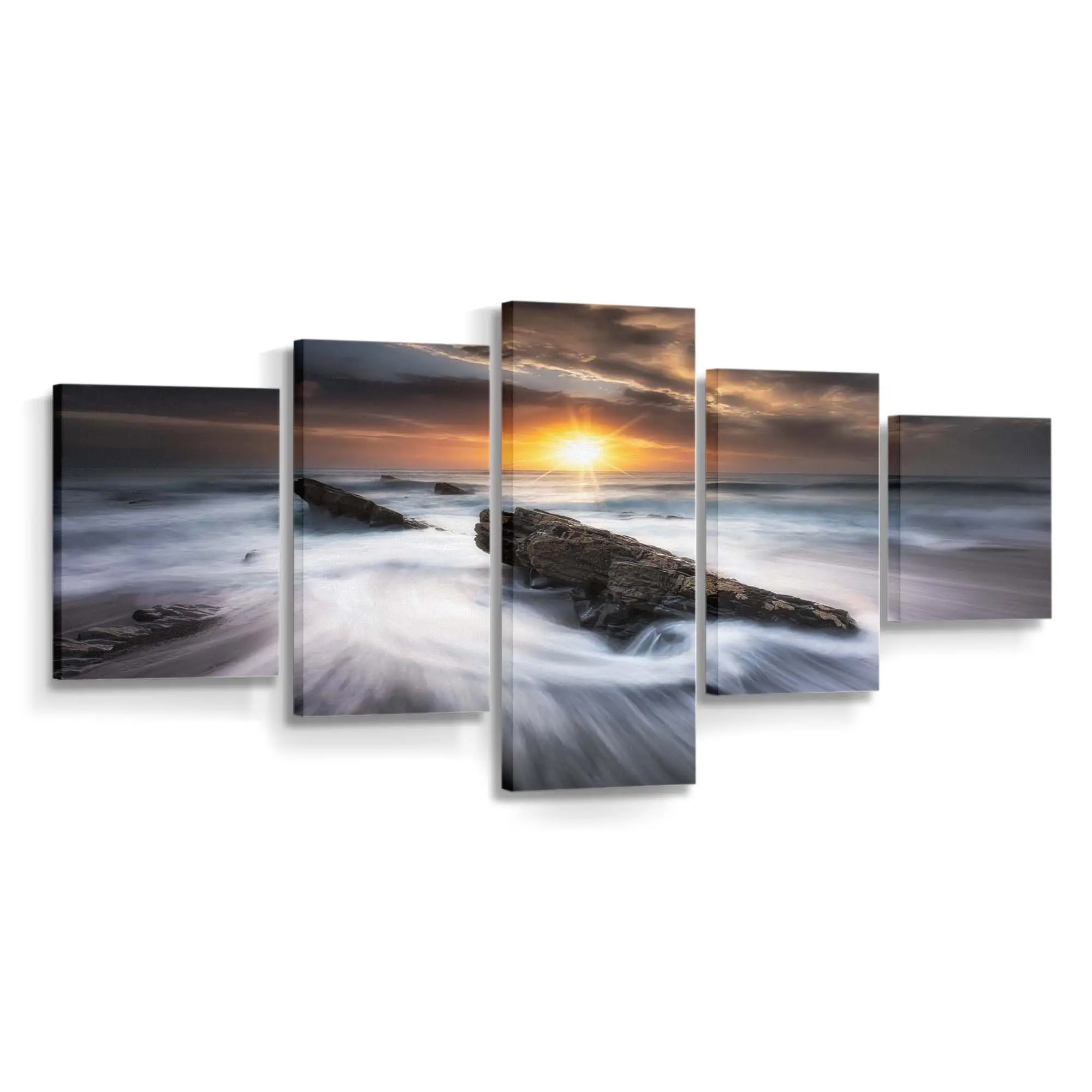 Küstenlandschaft am Strand von Cornwall Leinwandbild