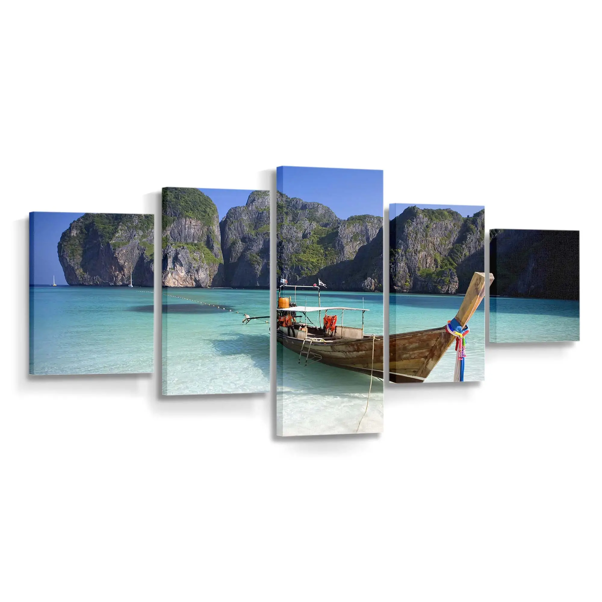 Tropische Strandküste in Thailand Leinwandbild