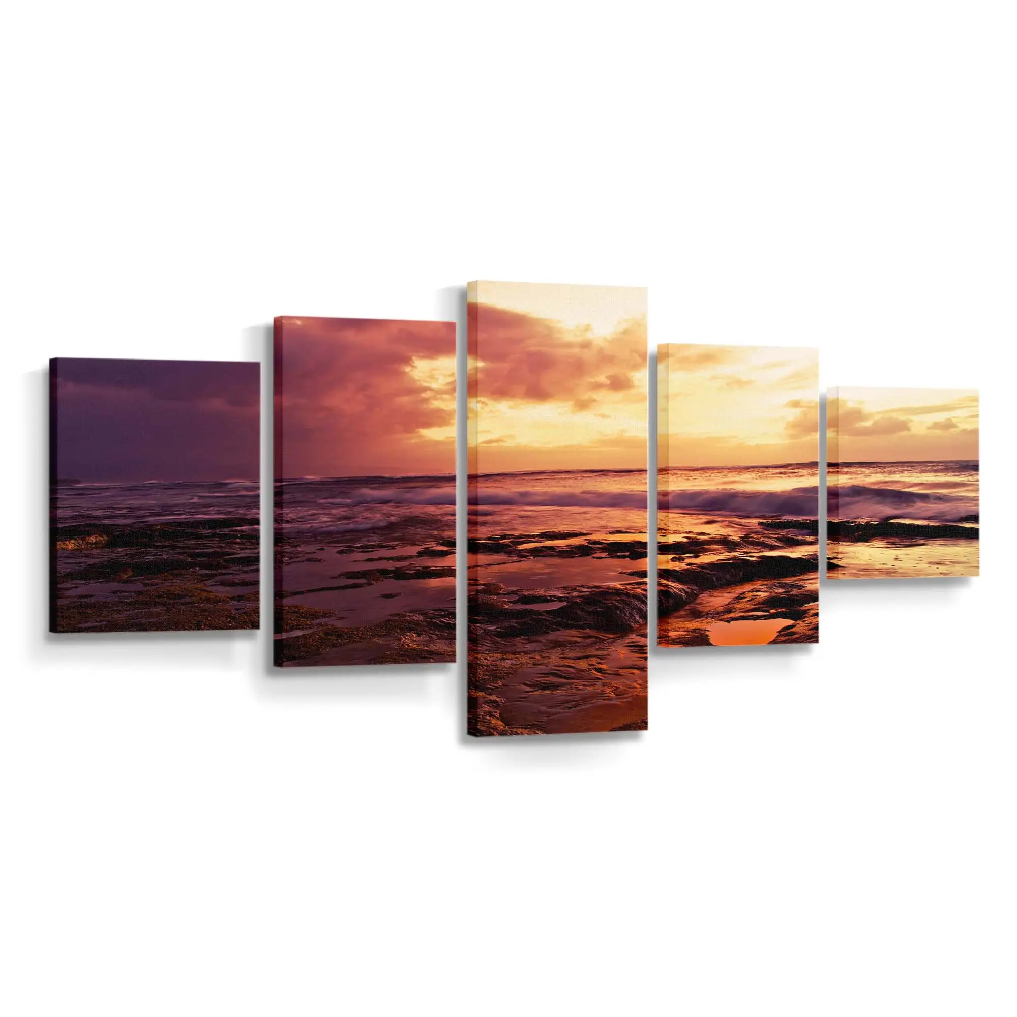 Sonnenuntergang Über dem Sanften Meereshorizont Leinwandbild
