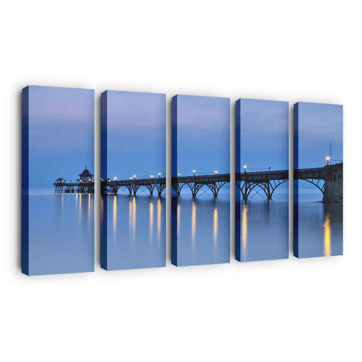 Clevedon Pier an der Küste in der Abenddämmerung Leinwandbild