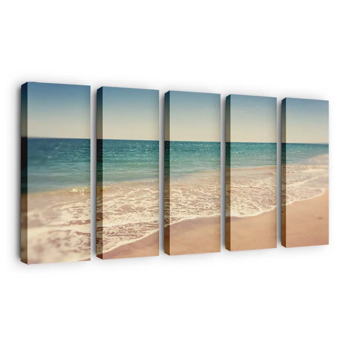 Helle Sommerliche Strandlandschaft am Meer Leinwandbild