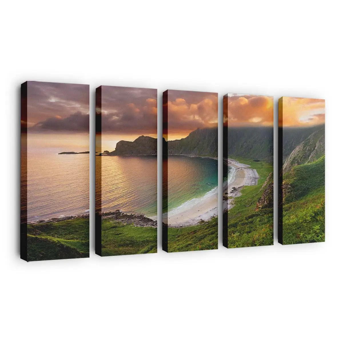 Meeresbucht und Strandufer Leinwandbild