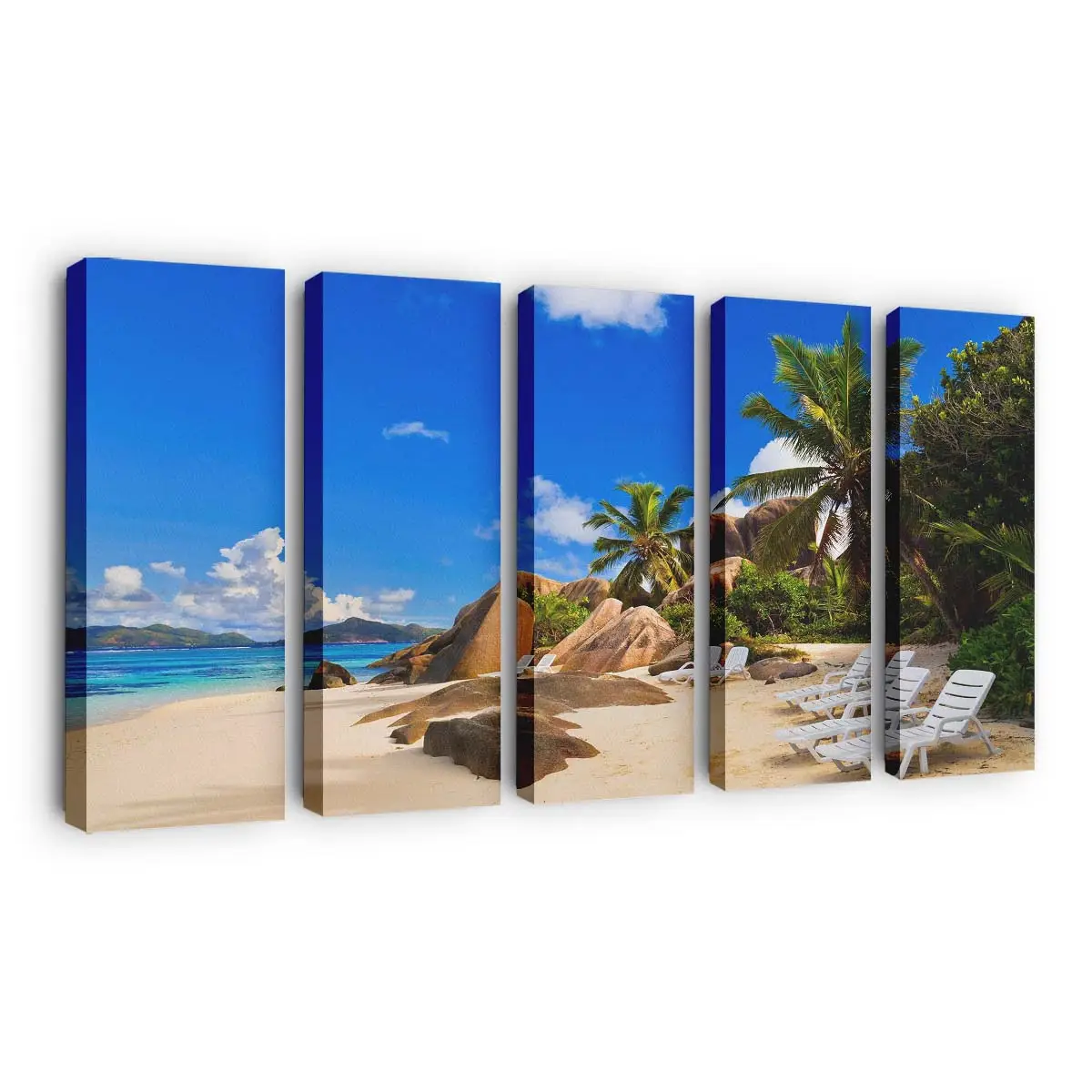 Strandlandschaft der Seychellen-Inseln Leinwandbild