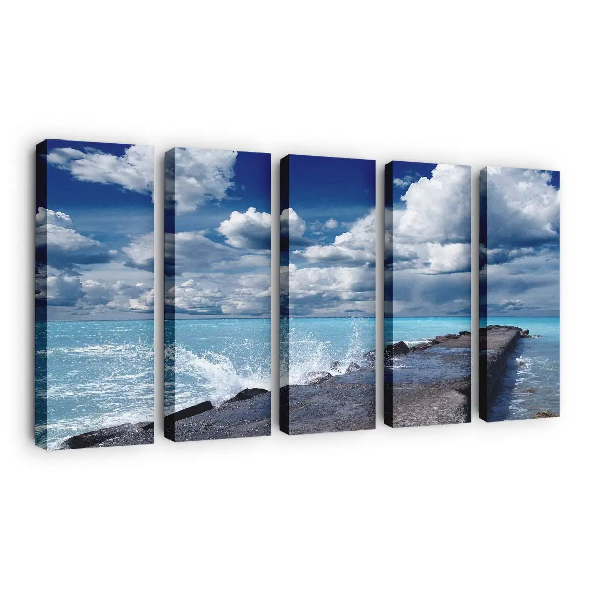 Meereslandschaft mit Endlosem Blauem Horizont Leinwandbild